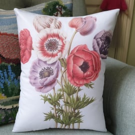 Anemone Flower Print Decorative Cushion