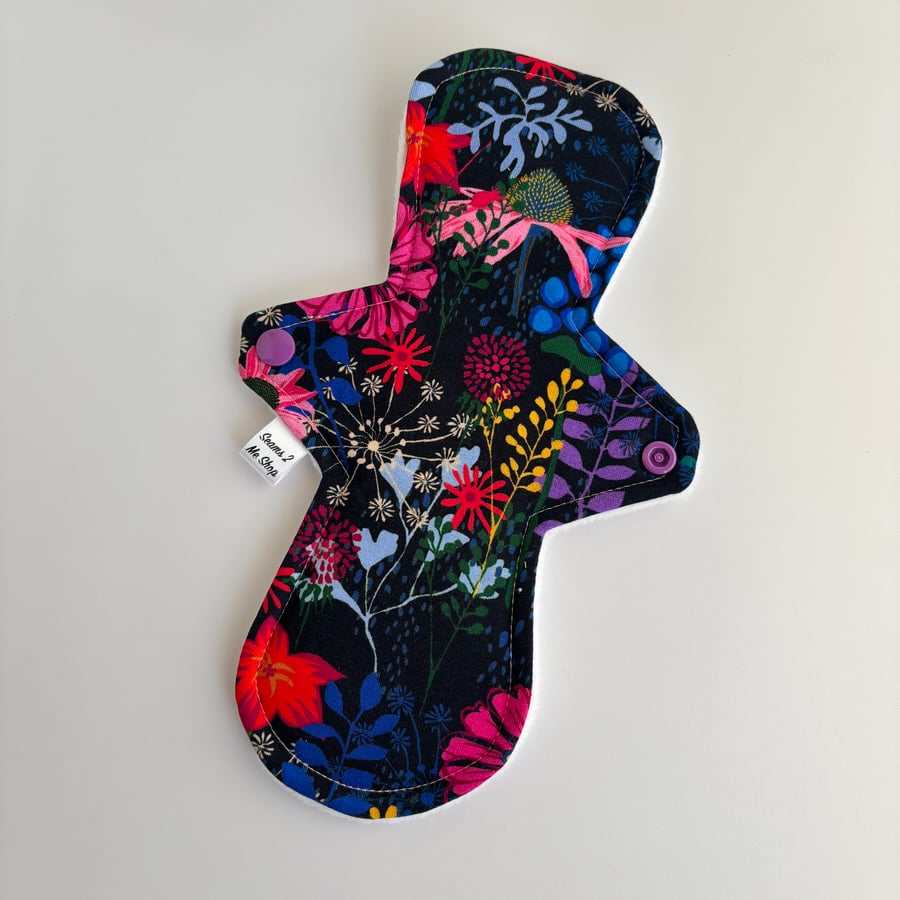 Premium Reusable Sanitary Pad - Meadow Flowers - 10” Moderate 