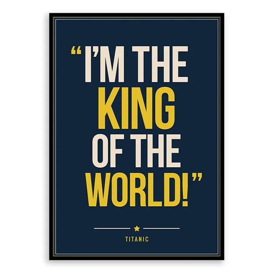 Titanic Quote Poster Print - Retro Typography Wall Art