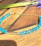Neon Apatite Bracelet with feature Gold Bar. Handmade - Image 2