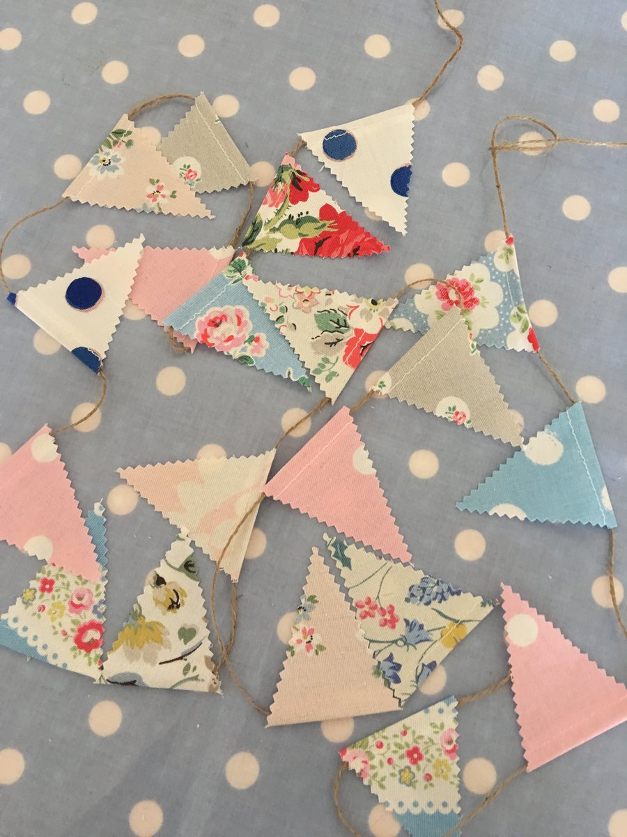 Teeny Tiny  mini bunting in Cath kidston fabrics and twine 