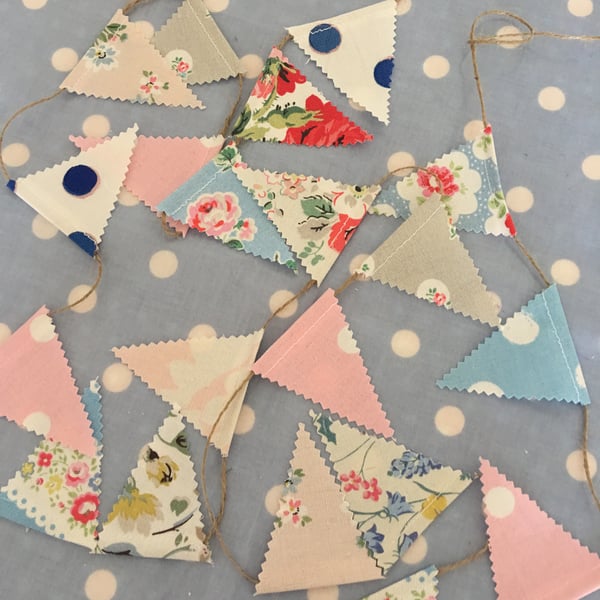 Teeny Tiny  mini bunting in Cath kidston fabrics and twine 