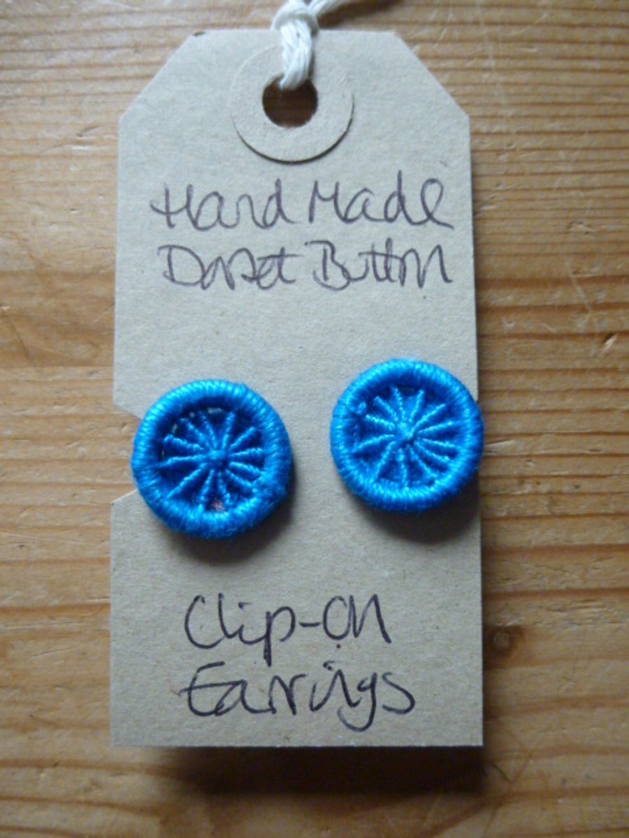 Dorset Button Clip-on Earrings, Turquoise