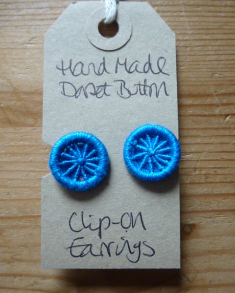 Dorset Button Clip-on Earrings, Turquoise