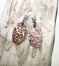 Hammered Oval Copper Earrings (ERCUSTOV1) - UK Free Post - Image 1