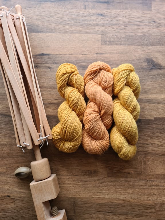 Naturally plant dyed non-superwash British BFL & Masham 4 ply wool yarn 100g