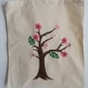 Crochet Cherry blossoms- tote bag- Summer Bag- Cotton Bag