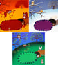 British Wildlife Set of 3 12" landscape prints, cute seasonal animal nursery art - Image 1