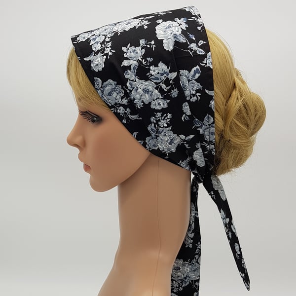 Cotton head scarf, wide hair scarf for women, nurse hair cover, bandanna