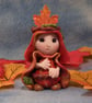 Tiny Hedgerow Princess Gnome 'Gilda' with autumn crown OOAK Sculpt Ann Galvin