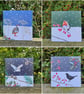 Blackbird in Snowy Scene, Christmas card, Winter birthday, holly, red berries - Image 9