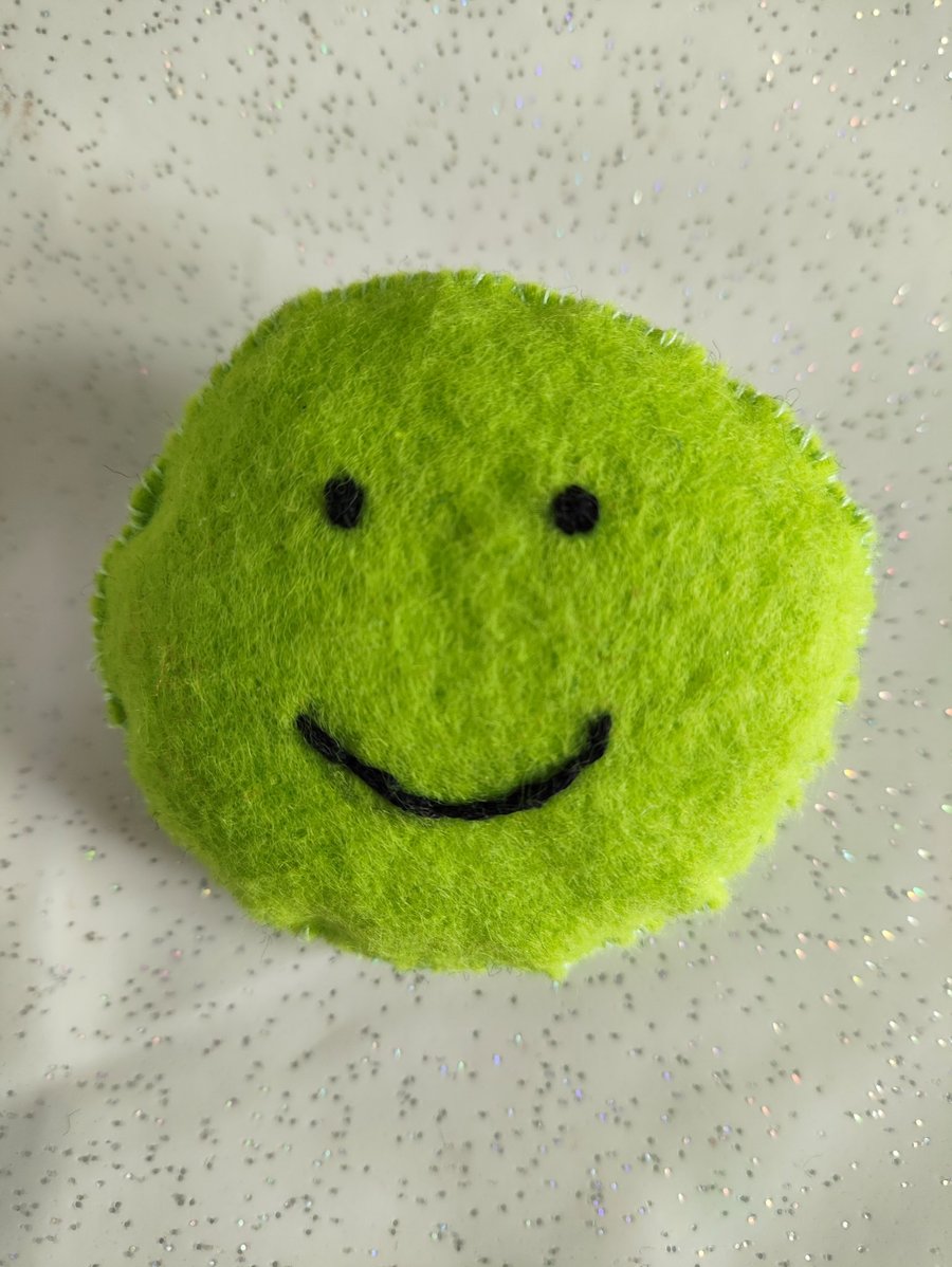 Handmade felt emoji brooch