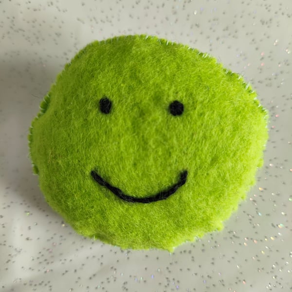 Handmade felt emoji brooch
