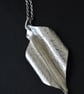 Scrolled leaf pendant in sterling silver,  hammered and hallmarked - Image 2