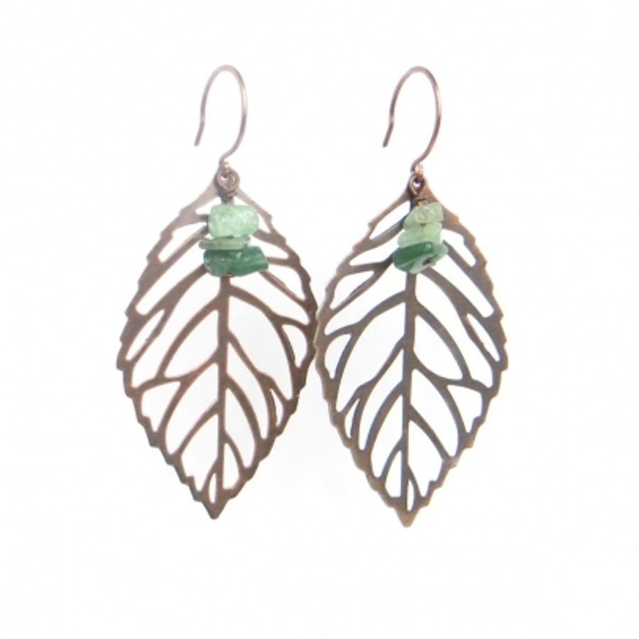 Copper Leaf Earrings