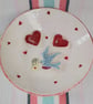 Bluebird and love letter trinket dish 