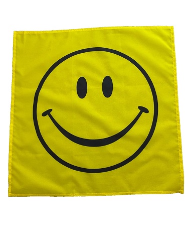 23" x 23" 59 x 59 cm Happy Face Icon Emoji Flag Bandana Head Scarf Neck Tie