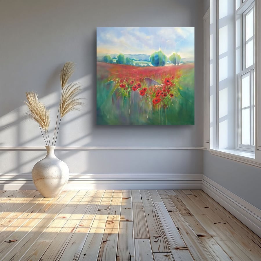 Beautiful England is a summertime poppies and pheasants landscape