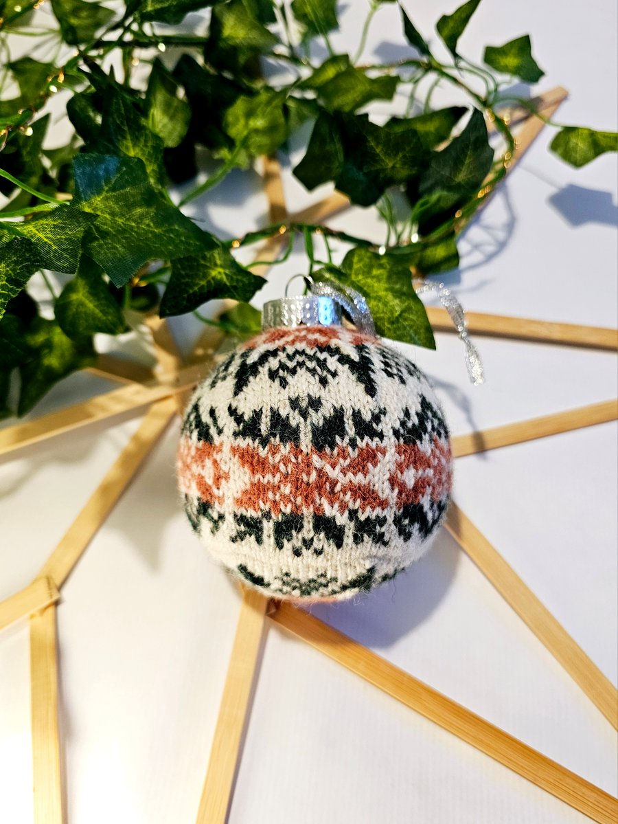 Hand Knit Fair Isle Bauble