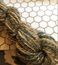 Blueberry Swirl hand spun yarn – wool and plant fibres - 200 yards
