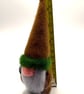 OOAK Handmade Autumn Gonk 15.5cm Brown Coat Hat Holding a Book Needle Felted - Image 2