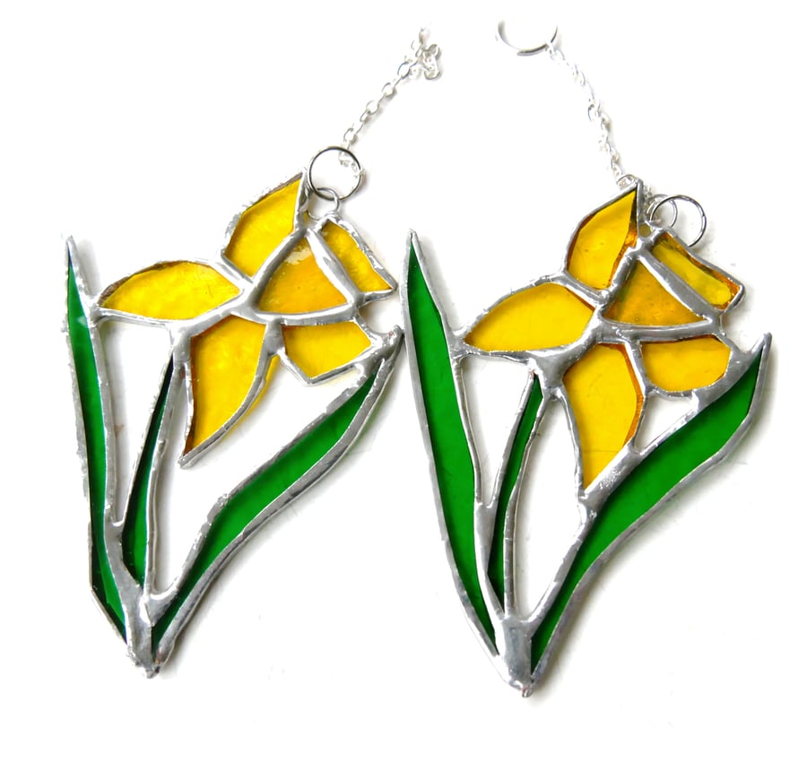 Daffodil Suncatcher Stained Glass Handmade Spring Flower 