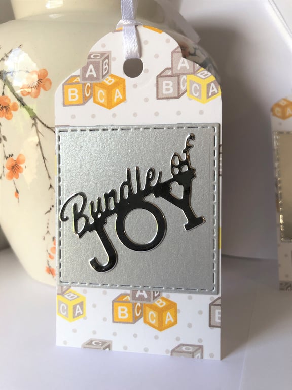 Handmade Baby Gift Tag Set, optional gift card, money holder