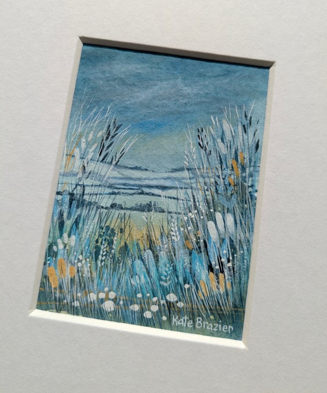 Stormy Winter - Original miniature. A5 Mounted