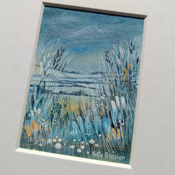 Stormy Winter - Original miniature. A5 Mounted