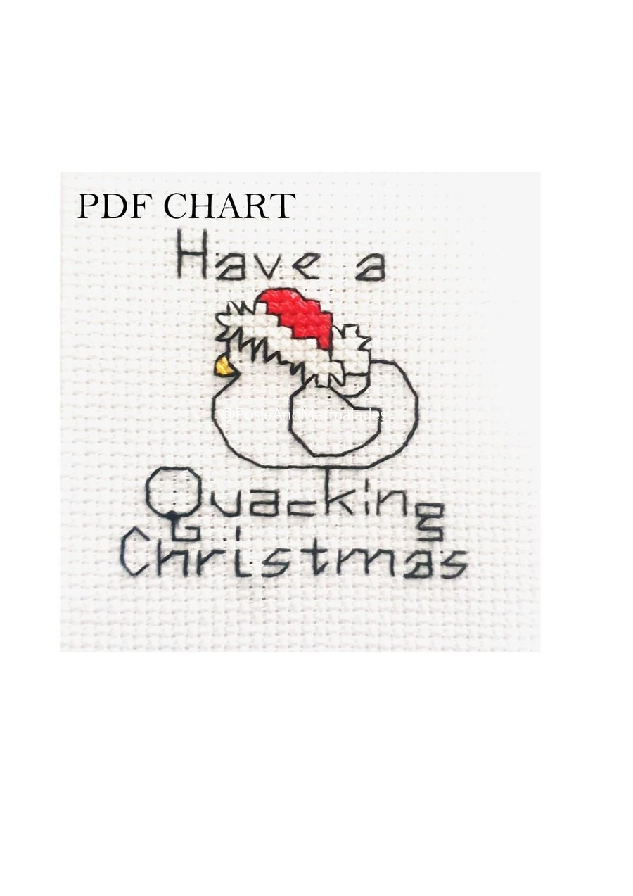 Duck Theme Christmas small Cross stitch Digital PDF Chart