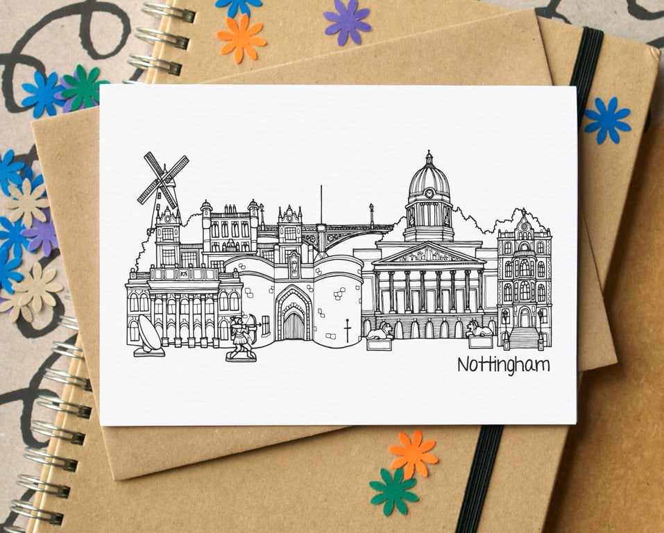 Nottingham Skyline Greetings Card