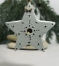 Imperfect Edition Rustic White and Gold Clay Hanging Star - Image 7