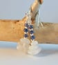Real Sapphire, Moonstone & Sterling Silver Earrings, September Birthstone Gift - Image 2