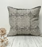 Hand Printed Organic Cotton Square Cushion - ASTA - Lavender Grey - Image 1