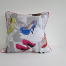 Perfectly Imperfect Shoes  Cushion Cover with  Red Piping
