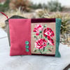 Repurposed Rose tapestry large soft pouch