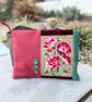 Repurposed Rose tapestry large soft pouch