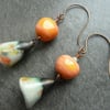 orange ceramic earrings