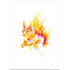 Squirrel watercolour print, painting, woodland, British wildlife
