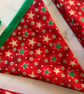 Handmade Cotton Christmas Bunting – Sustainable Festive Fabric Garland (3.3m) - Image 1