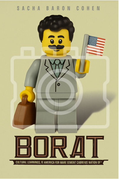 BORAT - LEGO-Inspired A4 Movie Poster Print - Ready to Frame