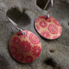 Tangerine flower print earrings