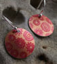 Tangerine flower print earrings - Image 1