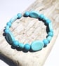 Turquoise Howlite Bead Bracelet - UK Free Post - Image 1