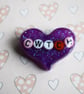 Hug or Cwtch Glitter Heart Brooch, Thinking of You Gift - Image 2