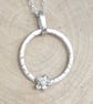 Opal pendant sterling silver rotating circle with flower - Image 4