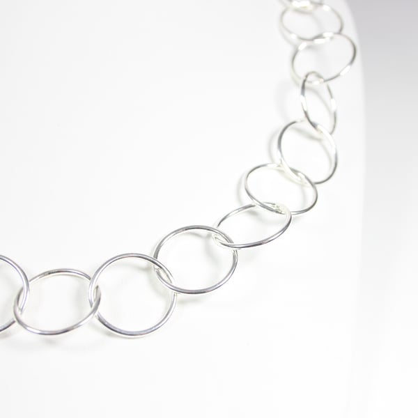 Handmade Silver Chainmail Style Link Necklace