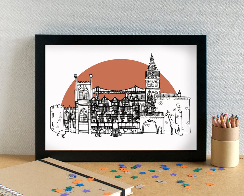 Chester Skyline Art Print