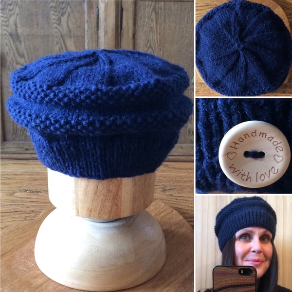 Pill Box Pure Wool Beanie in Moss Stitch