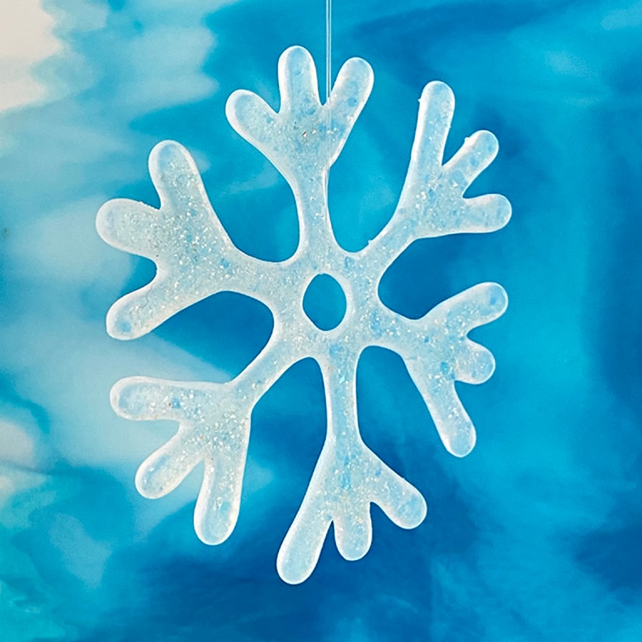 Fused Glass Snowflake Decoration
